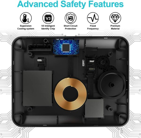 NALACAL 15W Wireless Charger, 4 in 1 Fast Charging Station for Apple iWatch Series 6/5/4/3/2/1,Multi-Function Wireless Charger Stand, Wireless Charging Stand for iPhone 13/12/11, Samsung S21/20 - Image 9
