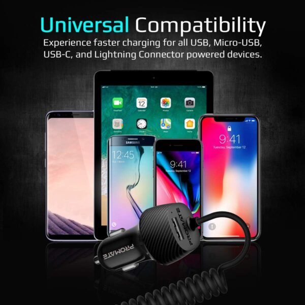 Promate VOLTRIP-UNI Ultra-Compact 3.4A Quick Charger Adapter with Built-In 3-in-1 Splitter USB-C - (Pack of1) - VolTrip-UNI - Image 6