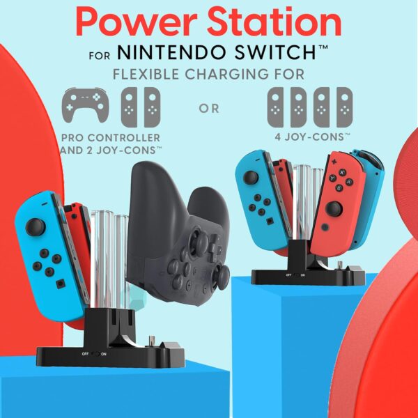 TalkWorks Joycon Charging Dock for Nintendo Switch - Controller and Joycons Charger Base Station Stand Holder - Remote Game Accessories Organizer for Right/Left Joy Con - Image 3