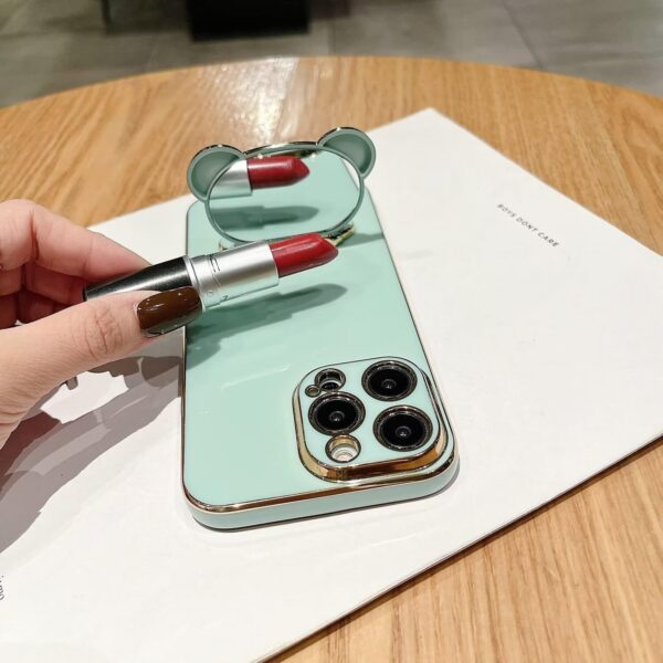 Tivenfezk Nadoli for Honor 90 Lite Flowing Bear Kickstand Case,Women Men Girls Slim Soft 3D Plating Glitter Make UP Mirror Stand Flexible TPU Shockproof Protective Cover Case - Image 5