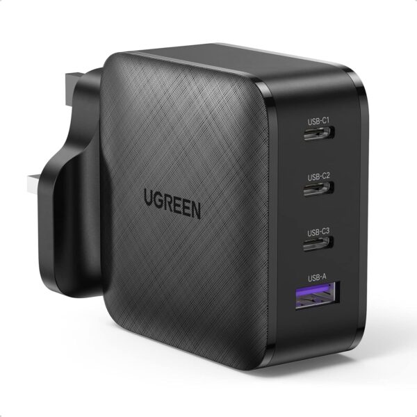 UGREEN 4 Ports USB C GaN Charger Plug Type C PD 65W QC 3.0 Fast Wall Mains Power Delivery Adapter for Laptops, MacBook Pro/Air, Steam Deck, iPad, iPhone,Samsung, Huawei, Oneplus, Xiaomi, Dell, Lenovo - Image 2