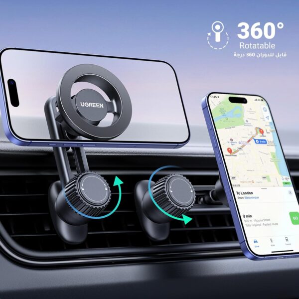 UGREEN MagSafe Car Mount for iPhone 16 Pro Max【Never Block Air Vent&360° Rotate】Stable Car Phone Holder Magnetic, Magnet Mobile Holder for Car, Car Holder, Car Accessories, 14 15 Galaxy S24 Ultra, etc - Image 5