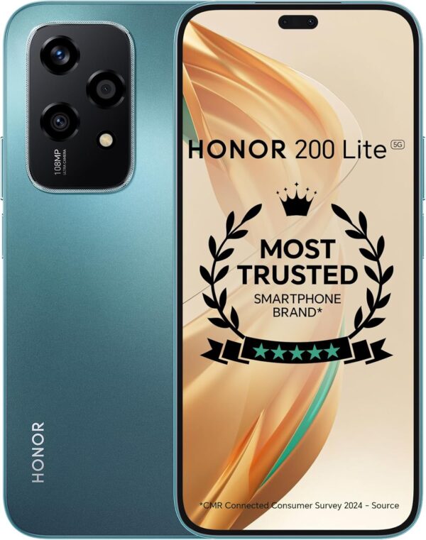 HONOR 200 Lite 5G Dual SIM Cyan Lake (8+8GB Extended) RAM + 256GB With 6 Month Screen Protection - UAE Version - Image 2