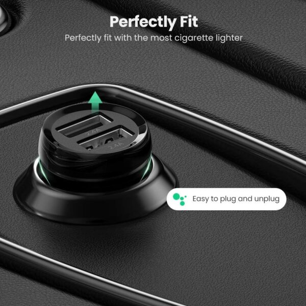 UGREEN Car Charger Fast Charging 24w Mini Car Phone Charger 4.8A Dual USB Car Charge Plug Adapter Compatible for iPhone 16 Pro/16 Pro Max/15/14/13, Galaxy S24/S23, Oneplus 11/10, Huawei, Xiaomi, etc - Image 3