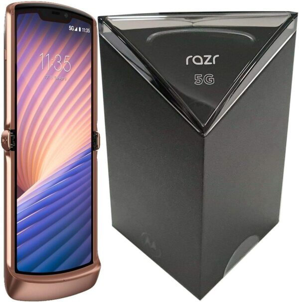 Motorola Razr 5G (2020) Dual-SIM XT2071-4 256GB ROM + 8GB RAM Factory Unlocked Flip Android Smartphone (Blush Gold) - International Version - Image 3