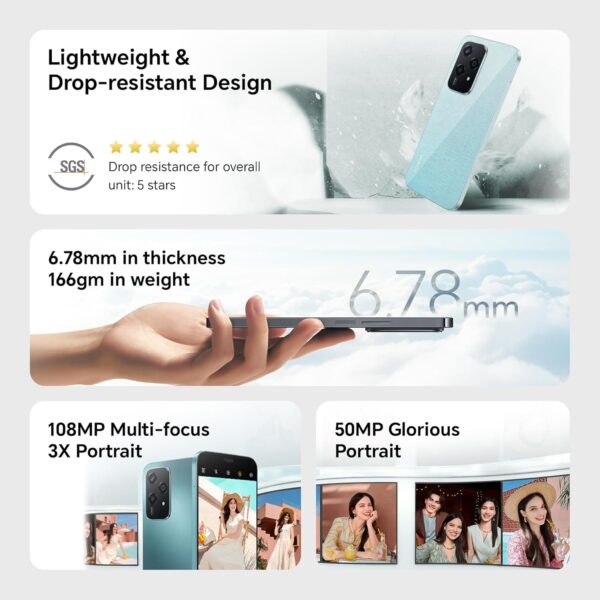 HONOR 200 Lite 5G Dual SIM Cyan Lake (8+8GB Extended) RAM + 256GB With 6 Month Screen Protection - UAE Version - Image 3
