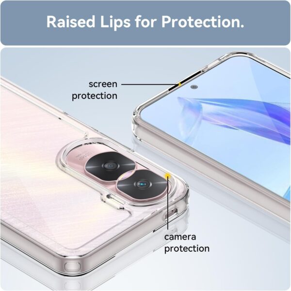 EabHulie Honor 90 Lite Case, Clear PC Back TPU Bumper Case Cover for Honor 90 Lite Transparent - Image 5
