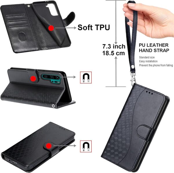 Compatible with/Replacement for Honor 90 Lite / X50i 5G PU Leather Case Protection Card Slots Wallet Flip Cover DKSBLF (Black) - Image 3