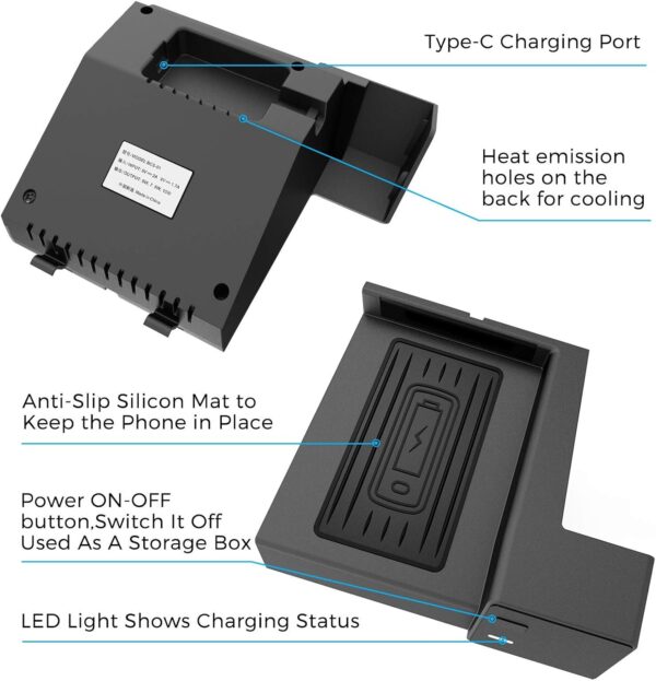 CarQiWireless Wireless Car Charger for Mercedes Benz C-Class GLC Accessories 2021-2015 for Mercedes-Benz C300 C43 AMG C63 AMG C63 AMG S GLC300 GLC350e GLC43 AMG GLC63 AMG GLC63 AMG S Accessories - Image 5