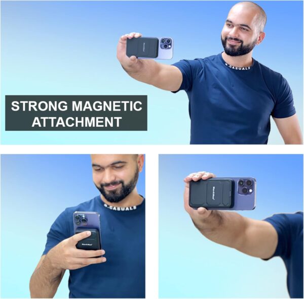 Max & Max Magnetic 10000 mAh Power bank, Wireless Portable charger with Foldable stand, PD 20W wired charging, iPhone magnetic charger for iPhone 15/14/13/12 and Samsung S24 S23 series - Black - Image 6