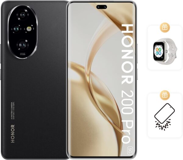 HONOR 200 Pro 5G 12GB RAM + 512GB Dual SIM Black With Free GIFTS - Middle East Version - Image 2