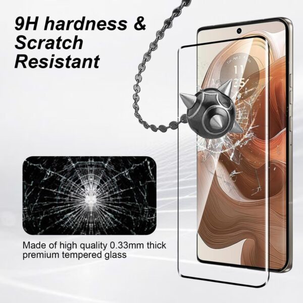 UOEPOWA [2+2] Screen Protector Compatible With Motorola Edge 50 Ultra, Screen Film & Camera Lens Film 9H Hardness, Ultra-Clear, Shatterproof, Anti-Scratch Film for Motorola Edge 50 Ultra - Image 6