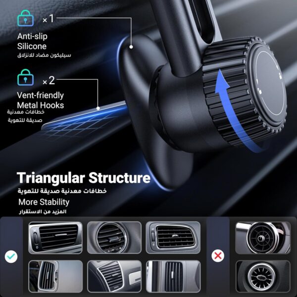 UGREEN MagSafe Car Mount for iPhone 16 Pro Max【Never Block Air Vent&360° Rotate】Stable Car Phone Holder Magnetic, Magnet Mobile Holder for Car, Car Holder, Car Accessories, 14 15 Galaxy S24 Ultra, etc - Image 8