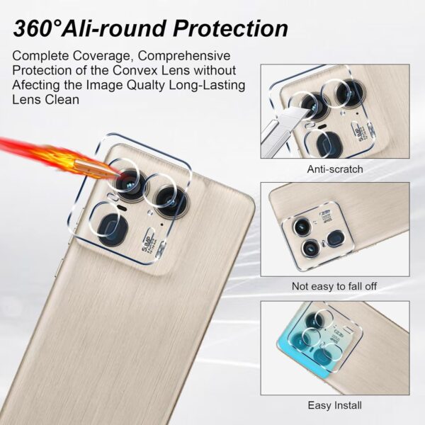 UOEPOWA [2+2] Screen Protector Compatible With Motorola Edge 50 Ultra, Screen Film & Camera Lens Film 9H Hardness, Ultra-Clear, Shatterproof, Anti-Scratch Film for Motorola Edge 50 Ultra - Image 4