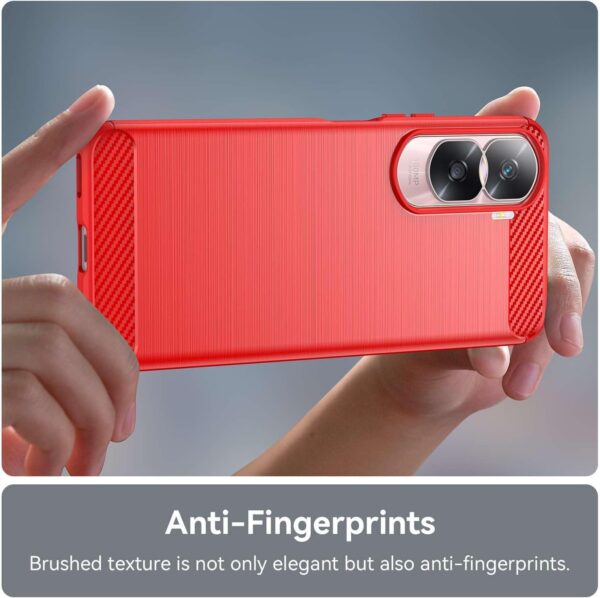 Cell phone case for Honor 90 Lite,Refined carbon fiber,Anti-fall,Anti-fingerprint,Full protection-Red - Image 6