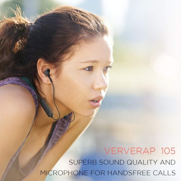Motorola Ververap 105 Bluetooth Wireless Earbud in-Ear Neckband Headphone with Mic (Black) - Image 9