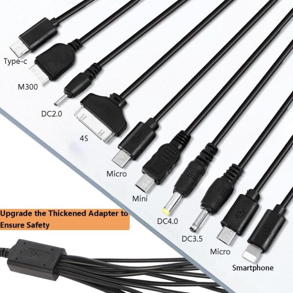 Sudroid 10 In 1 Universal Multifunction Cable Fit USB Charger Cell Mobile Phone Mp4 Zaf Black - Image 4