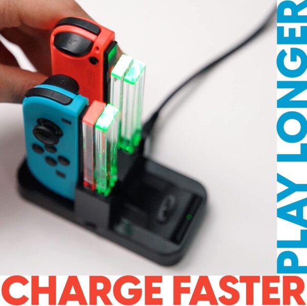 TalkWorks Joycon Charging Dock for Nintendo Switch - Controller and Joycons Charger Base Station Stand Holder - Remote Game Accessories Organizer for Right/Left Joy Con - Image 7
