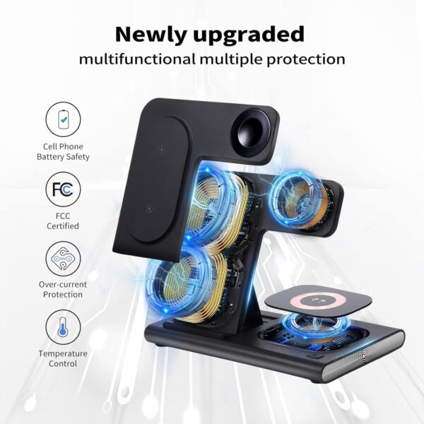 Azonee Wireless Charger for Samsung S23 Ultra, 3 in 1 Samsung Charging Station for Samsung S23+/S22 Ultra/S22/Z Fold 4/Z Flip 4, Samsung Watch Charger for Galaxy Watch 5/5 Pro/4/3/Active 2 - Image 4