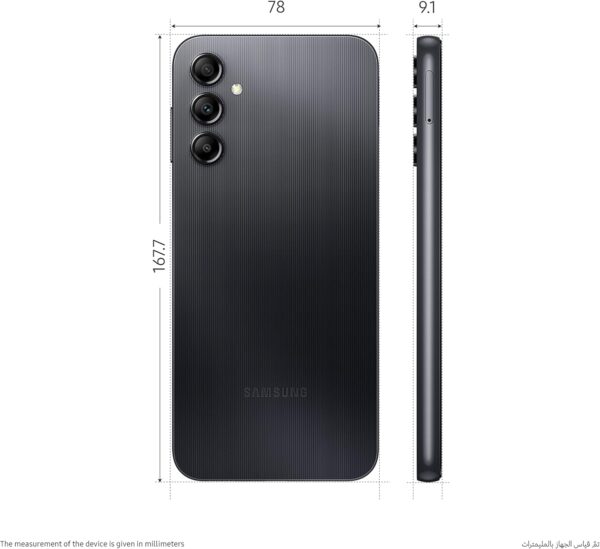 Samsung Galaxy A14 Dual SIM Android Smartphone, 4GB RAM, 64GB Storage, Black (UAE Version) - Image 4
