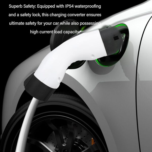 BROLEO EV Charging Adapter, 32A 7KW US to EU Charging Adapter, IP54 Waterproof Electric Car Charging Converter with Security Lock for Tesla Wall Destination Mobile Charging - Image 5