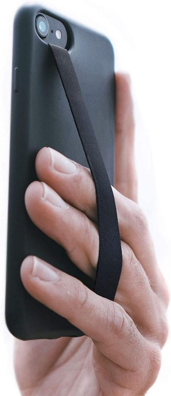 DELFINO Phone Loops Phone Loops Phone Grip Finger Strap Accessory for Mobile Cell Phone (Black) - Image 2