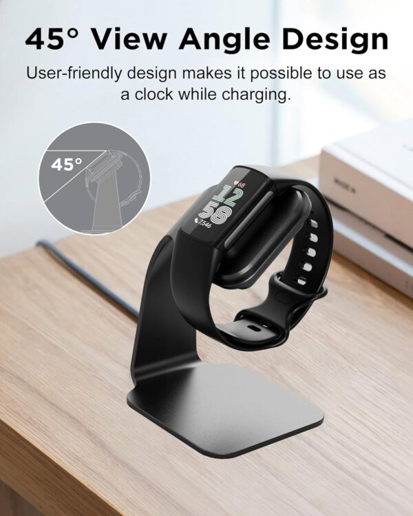 CAVN Charger Dock Compatible with Fitbit Charge 6 / Charge 5 / Luxe, Replacement Aluminum Charging Stand Dock Station Base Accessories Cradle with 4.2ft USB Cord for Charge 6/Charge 5/Luxe Smart Watch - Image 5