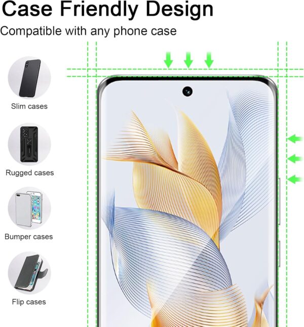 TERRIFI Screen Protector, Camera Lens Protector, 9H Hardness 3D HD Tempered Glass Film, 2 Pcs Tempered Glass Compatible with Honor 90 5G Screen Protector and 2 Pcs Camera Lens Protector - Image 4