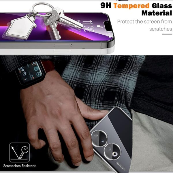 TERRIFI Screen Protector, Camera Lens Protector, 9H Hardness 3D HD Tempered Glass Film, 2 Pcs Tempered Glass Compatible with Honor 90 5G Screen Protector and 2 Pcs Camera Lens Protector - Image 8