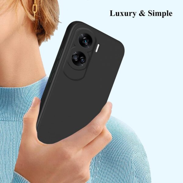 Silicone Case for Honor 90 Lite Cover, Liquid Gel Rubber Bumper Case with Soft Microfiber Lining Cushion Slim Hard Shell Shockproof Protective Cover for Honor 90 Lite 5G (Black) - Image 8