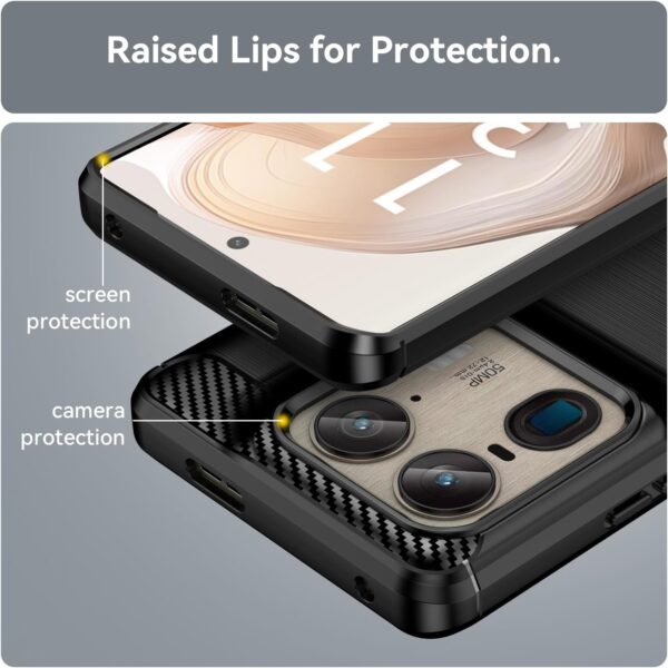 TINGYR Case for Motorola Edge 50 Ultra, Ultra Slim Flexible TPU Shock Absorption, Anti-Scratch, Premium Flexible Rubber Cover, Cover for Motorola Edge 50 Ultra Smartphone.(Black) - Image 7