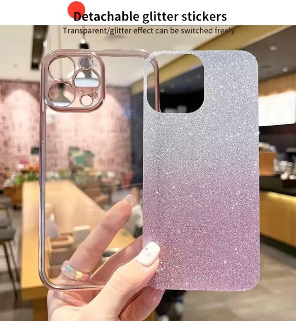 GOGME Glitter Case for Huawei Honor 90 Lite, Electroplated Frame TPU Anti-Scratch Glitter/Transparent Protective Case. Blue - Image 7