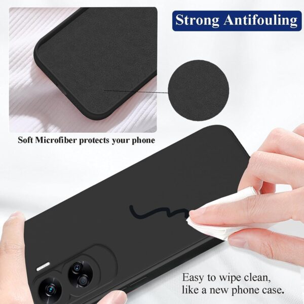 Silicone Case for Honor 90 Lite Cover, Liquid Gel Rubber Bumper Case with Soft Microfiber Lining Cushion Slim Hard Shell Shockproof Protective Cover for Honor 90 Lite 5G (Black) - Image 6