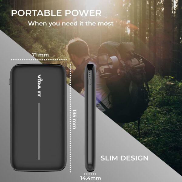 Vida IT USB Power Bank for Heated Jacket Vest Gilet 10000mAh Battery Pack 5V 2A, Thin Power Pack Portable Charger for iPhone Samsung Galaxy Mobile Phone Tablet, Slim Lightweight with Long Battery Life - Image 7