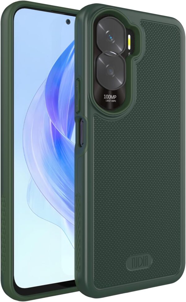 TUDIA DualShield Grip Compatible with Honor 90 Lite Case 5G, [MergeGrip] Dual Layer Shockproof Slim Military Grade Non-Slip Tough Heavy Duty Protective Phone Case Cover (Pine Green) - Image 2