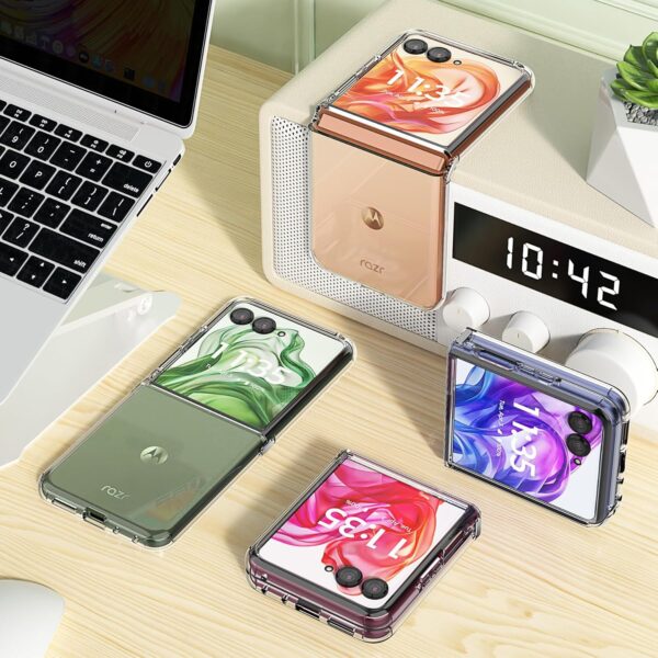 Foluu Clear Case for Motorola Razr 50 Ultra 2024 with Metal Tabs Holding Two Pieces, Hinge Protection, Slim Fit Scratch Resistant TPU Silicone Shockproof Protective Cover for Moto Razr 50 Ultra 2024 - Image 7