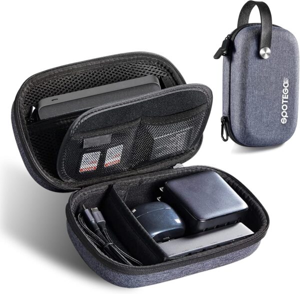 Electronics Bag, Tech Accessories Case, Organizer Case for Travel Electronics, Water-Resistant Shockproof Organizer Pouch Compatible with Charger, Charging Cables, Flash Drive, Headphones (Grey) - Image 2