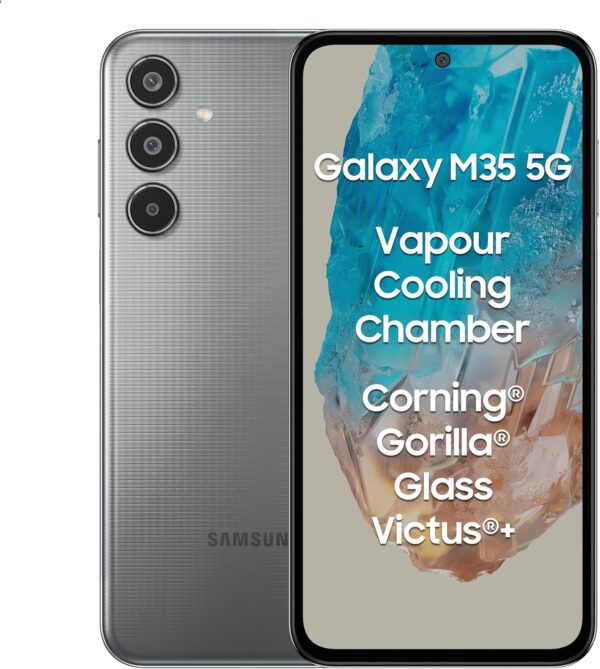 Samsung Galaxy M35 5G (Thunder Grey,6GB RAM,128GB Storage)| Corning Gorilla Glass Victus+| AnTuTu Score 595K+ | Vapour Cooling Chamber | 6000mAh Battery | 120Hz Super AMOLED Display| Without Charger - Image 2