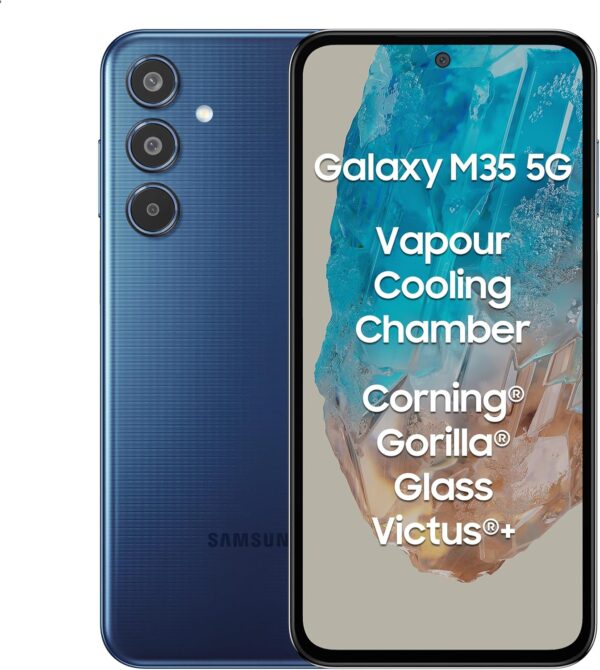 Samsung Galaxy M35 5G (Moonlight Blue,6GB RAM,128GB Storage)| Corning Gorilla Glass Victus+| AnTuTu Score 595K+ | Vapour Cooling Chamber | 6000mAh Battery | 120Hz Super AMOLED Display| Without Charger - Image 2