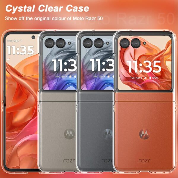 Foluu Motorola Razr 50 2024 Case, Moto Razr 50 2024 Case Hard PC Back Bumper Shockproof Scratch-Resistant for Motorola Razr 50 2024 (Crystal Clear) - Image 7