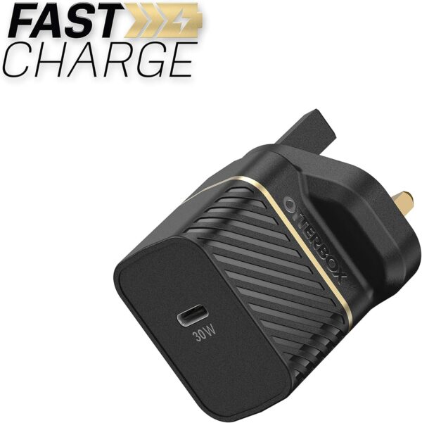 OtterBox USB-C PD GaN Wall Charger 30W, USB-C Fast Charger for Smartphone and Tablet, Drop Tested, Rugged, Ultra Durable, Black - Image 5