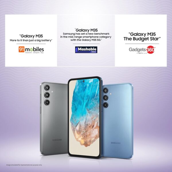 Samsung Galaxy M35 5G (Moonlight Blue,6GB RAM,128GB Storage)| Corning Gorilla Glass Victus+| AnTuTu Score 595K+ | Vapour Cooling Chamber | 6000mAh Battery | 120Hz Super AMOLED Display| Without Charger - Image 4