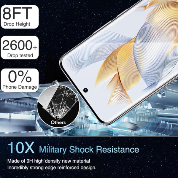 TERRIFI Screen Protector, Camera Lens Protector, 9H Hardness 3D HD Tempered Glass Film, 2 Pcs Tempered Glass Compatible with Honor 90 5G Screen Protector and 2 Pcs Camera Lens Protector - Image 5