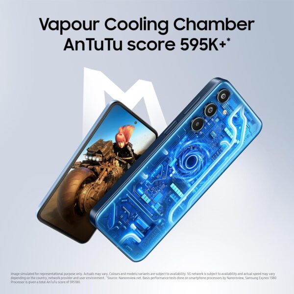 Samsung Galaxy M35 5G (Moonlight Blue,6GB RAM,128GB Storage)| Corning Gorilla Glass Victus+| AnTuTu Score 595K+ | Vapour Cooling Chamber | 6000mAh Battery | 120Hz Super AMOLED Display| Without Charger - Image 5