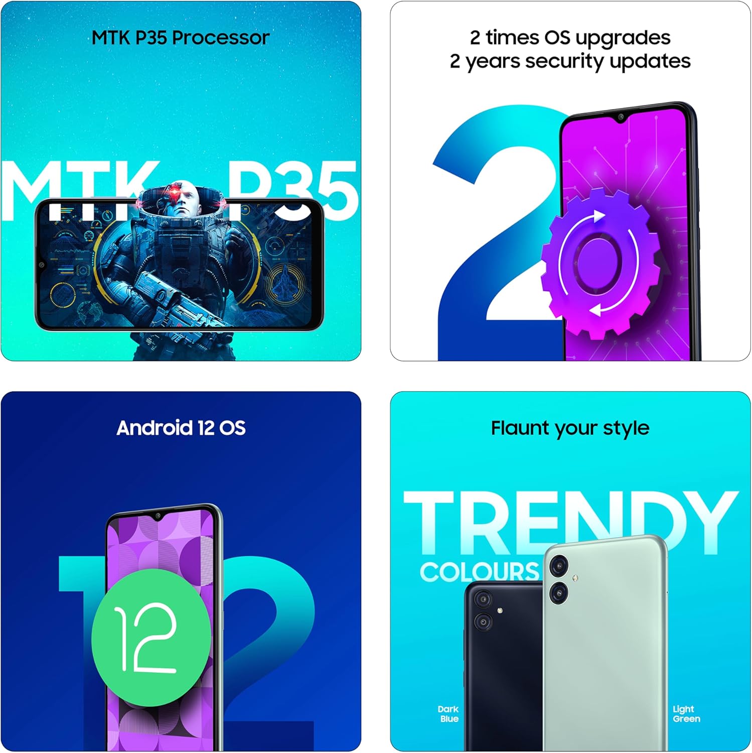 Samsung Galaxy M04 Dark Blue, 4GB RAM, 64GB Storage | Upto 8GB RAM with RAM Plus | MediaTek Helio P35 Octa-core Processor | 5000 mAh Battery | 13MP Dual Camera - Image 5