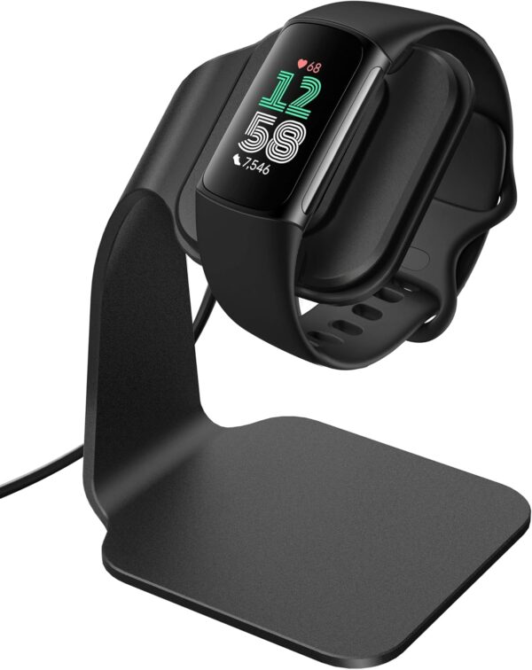 CAVN Charger Dock Compatible with Fitbit Charge 6 / Charge 5 / Luxe, Replacement Aluminum Charging Stand Dock Station Base Accessories Cradle with 4.2ft USB Cord for Charge 6/Charge 5/Luxe Smart Watch - Image 2