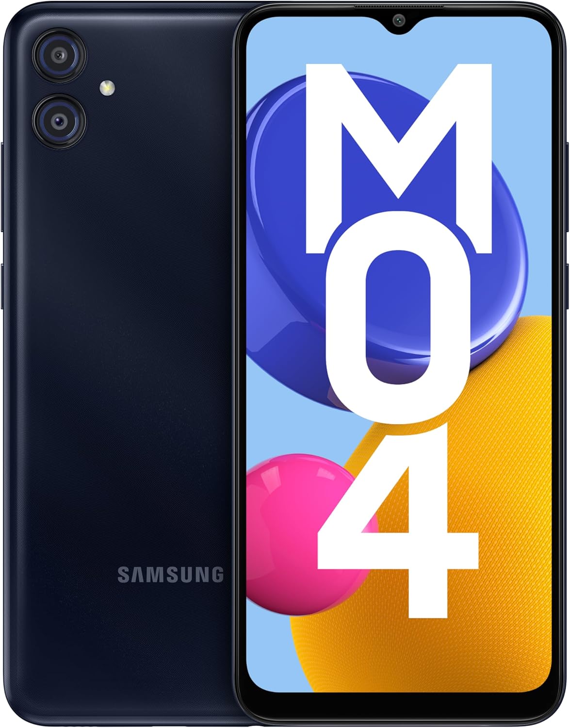 Samsung Galaxy M04 Dark Blue, 4GB RAM, 64GB Storage | Upto 8GB RAM with RAM Plus | MediaTek Helio P35 Octa-core Processor | 5000 mAh Battery | 13MP Dual Camera - Image 2