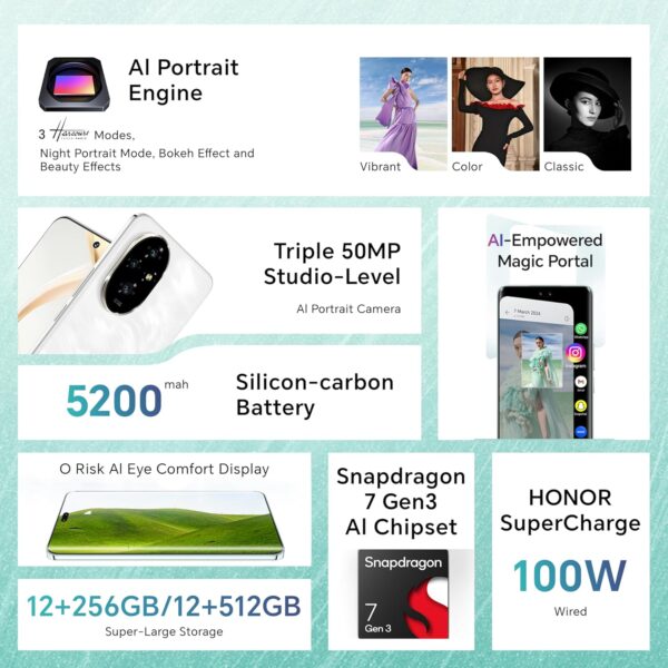 HONOR 200 5G 12GB RAM + 256GB Dual SIM Moonlight White - Middle East Version - Image 4
