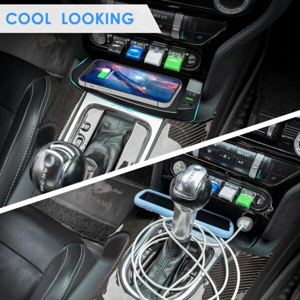 COTAZA Wireless Charger for Ford Mustang 2023 2022 2021 2020 2019 2018 2017 2016 2015, Chaging Mat/Pad for Ford Mustang S550 Accessories - Image 4