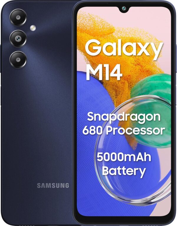 Samsung Galaxy M14 4G (Sapphire Blue,4GB,64GB) | 50MP Triple Cam | 5000mAh Battery | Snapdragon 680 Processor | 2 Gen. OS Upgrade & 4 Year Security Update | 8GB RAM with RAM Plus | Without Charger - Image 2